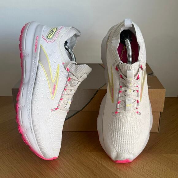 Brooks Glycerin Stealthfit 20 Pink/White Women Running Sneakers - SZ 9.5 - Picture 5 of 14